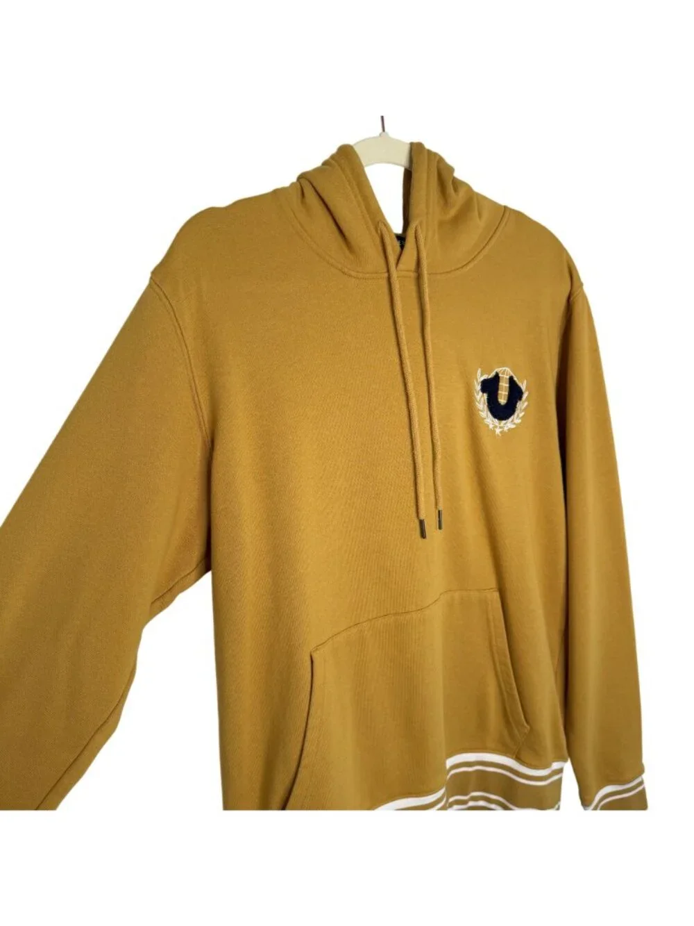 True Religion Gold Collegiate Pullover Hoodie, XL